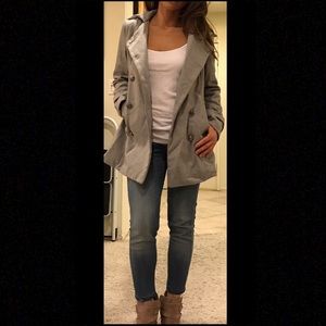 NWOT Light grey double breasted pea coat